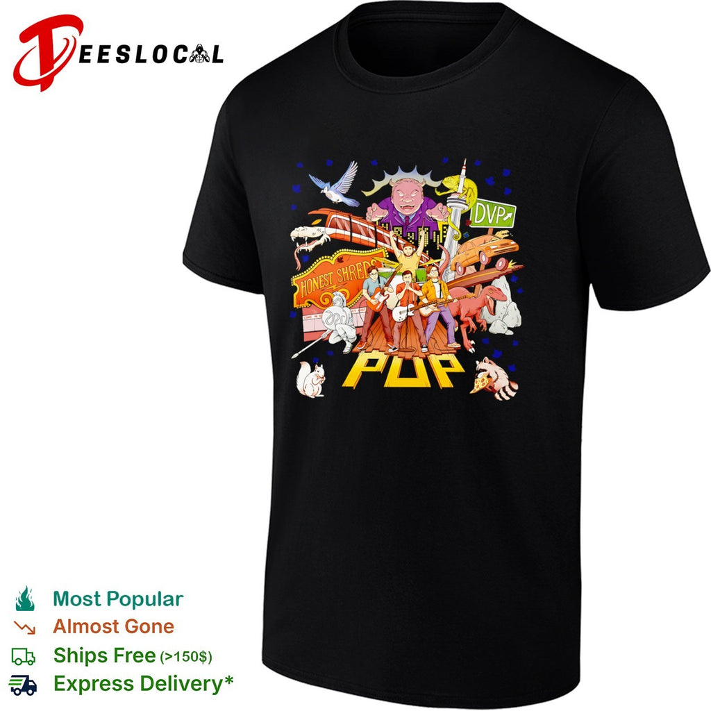Pup Band Honest Shreds DVP Toronto CN Tower Raptor Squirrel Raccoon Music Shirt