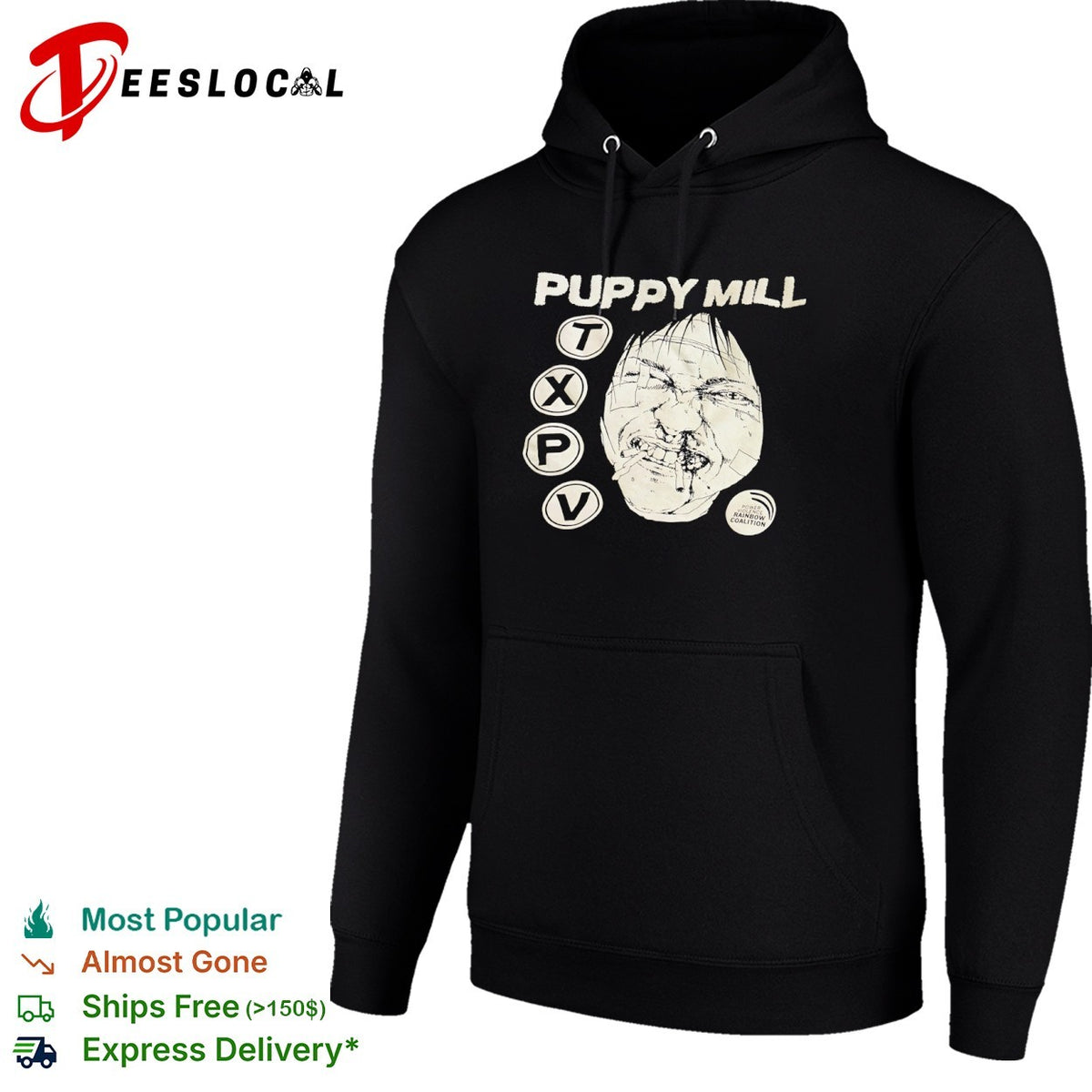 Puppy Mill TXPV Power Violence Rainbow Coalition Face shirt