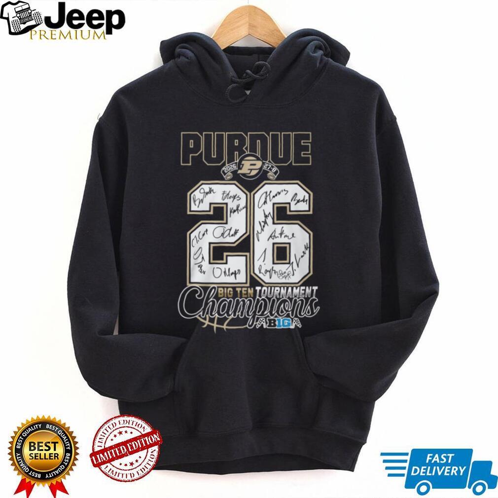 Purdue Boilermakers 2026 Big Ten Tournament Champions Signatures T shirt