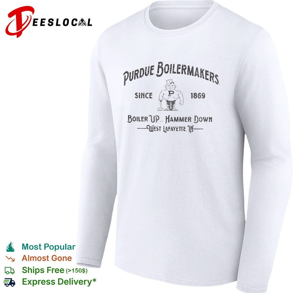 Purdue Boilermakers Since 1869 Boiler Up Hammer Down West Lafayette IN shirt