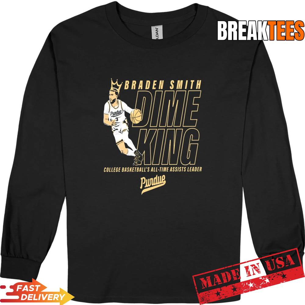 Purdue Braden Smith Dime King College Basketball’s All-Time Assists Record Shirt