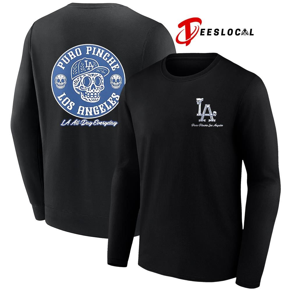 Puro Pinche Los Angeles Dodgers all day everyday skull shirt