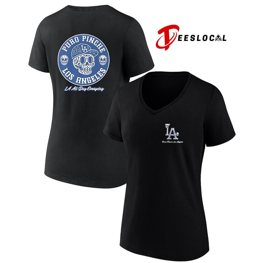 Puro Pinche Los Angeles Dodgers all day everyday skull shirt