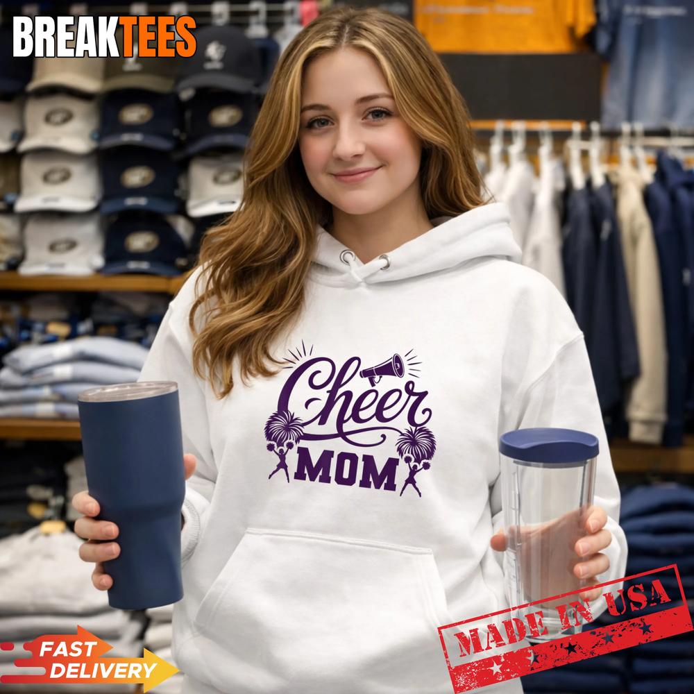 Purple Cheer Mom Sports Support Spirit Pride Game Day T-Shirt