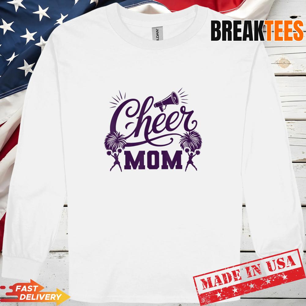 Purple Cheer Mom Sports Support Spirit Pride Game Day T-Shirt