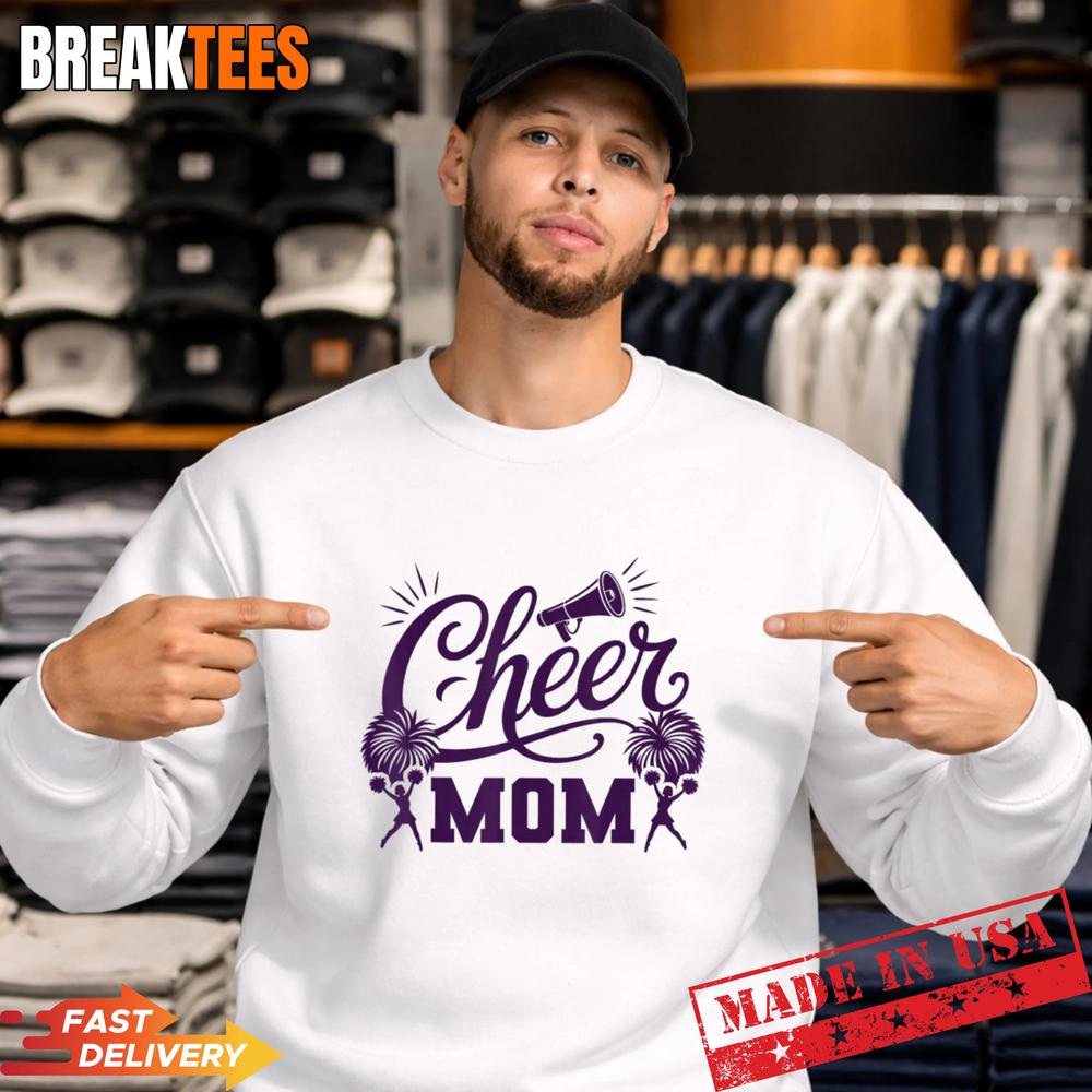 Purple Cheer Mom Sports Support Spirit Pride Game Day T-Shirt