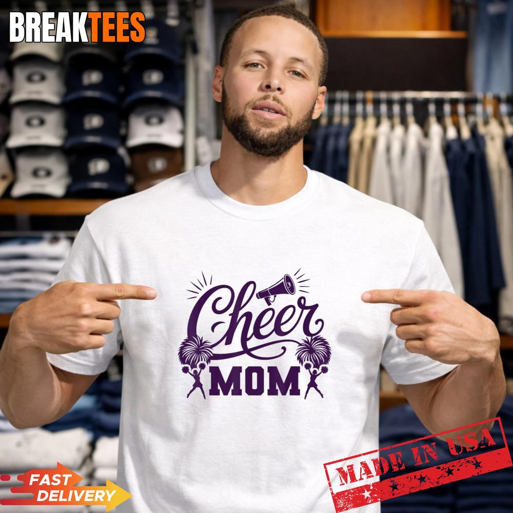Purple Cheer Mom Sports Support Spirit Pride Game Day T-Shirt