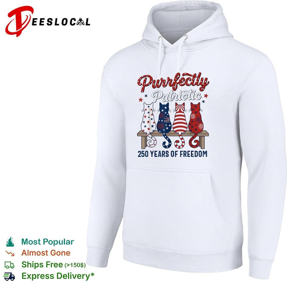 Purrfectly patriotic cats 250 years of freedom Fourth of July shirt