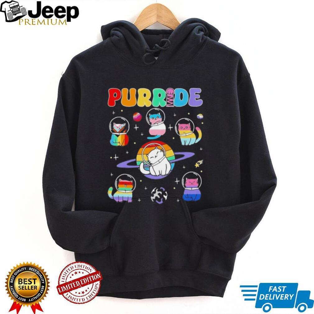 Purride cats in space rainbow shirt