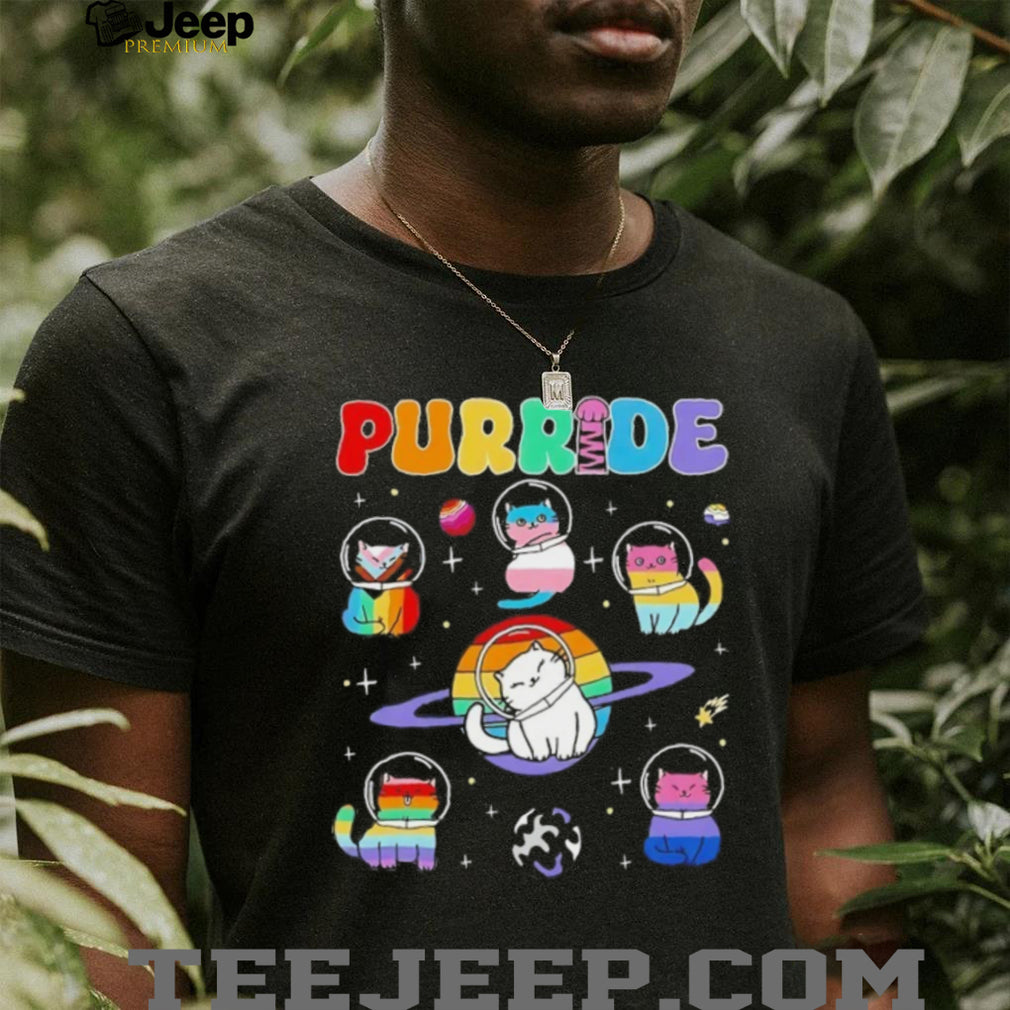 Purride cats in space rainbow shirt