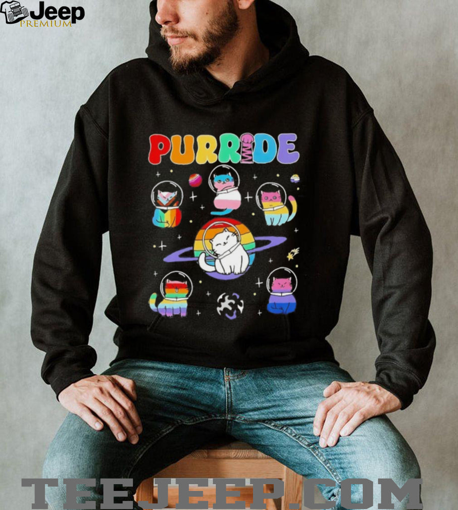 Purride cats in space rainbow shirt