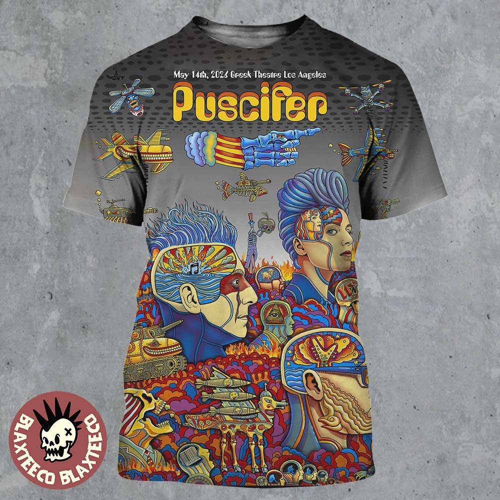 Puscifer Los Angeles California 2026 Event Poster At Greek Theatre On May 14 2026 All Over Print Shirt