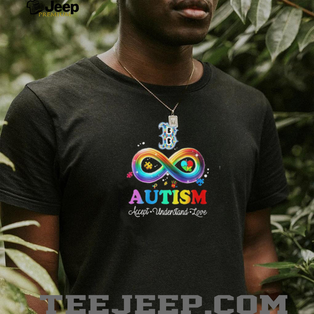 Boston Baseball Autism Awareness Infinity Rainbow Accept Understand Love T Shirt