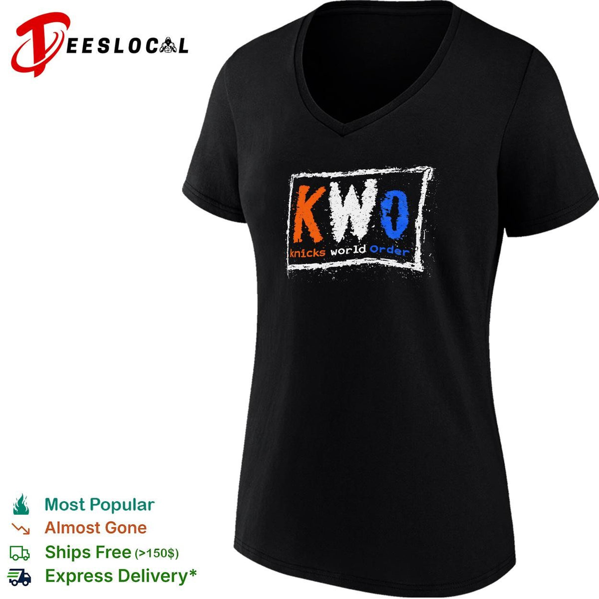 KWO Knicks World Order chalkboard lettering graphic shirt