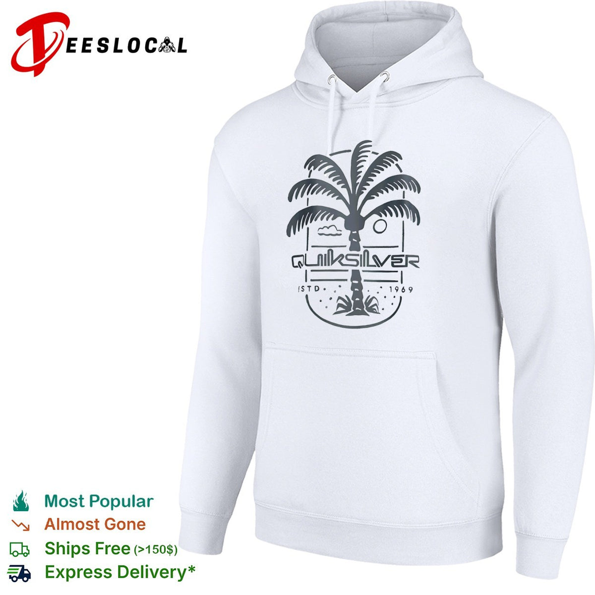 Quiksilver Estd 1969 Palm Tree Logo Beach shirt