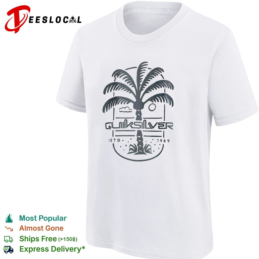 Quiksilver Estd 1969 Palm Tree Logo Beach shirt