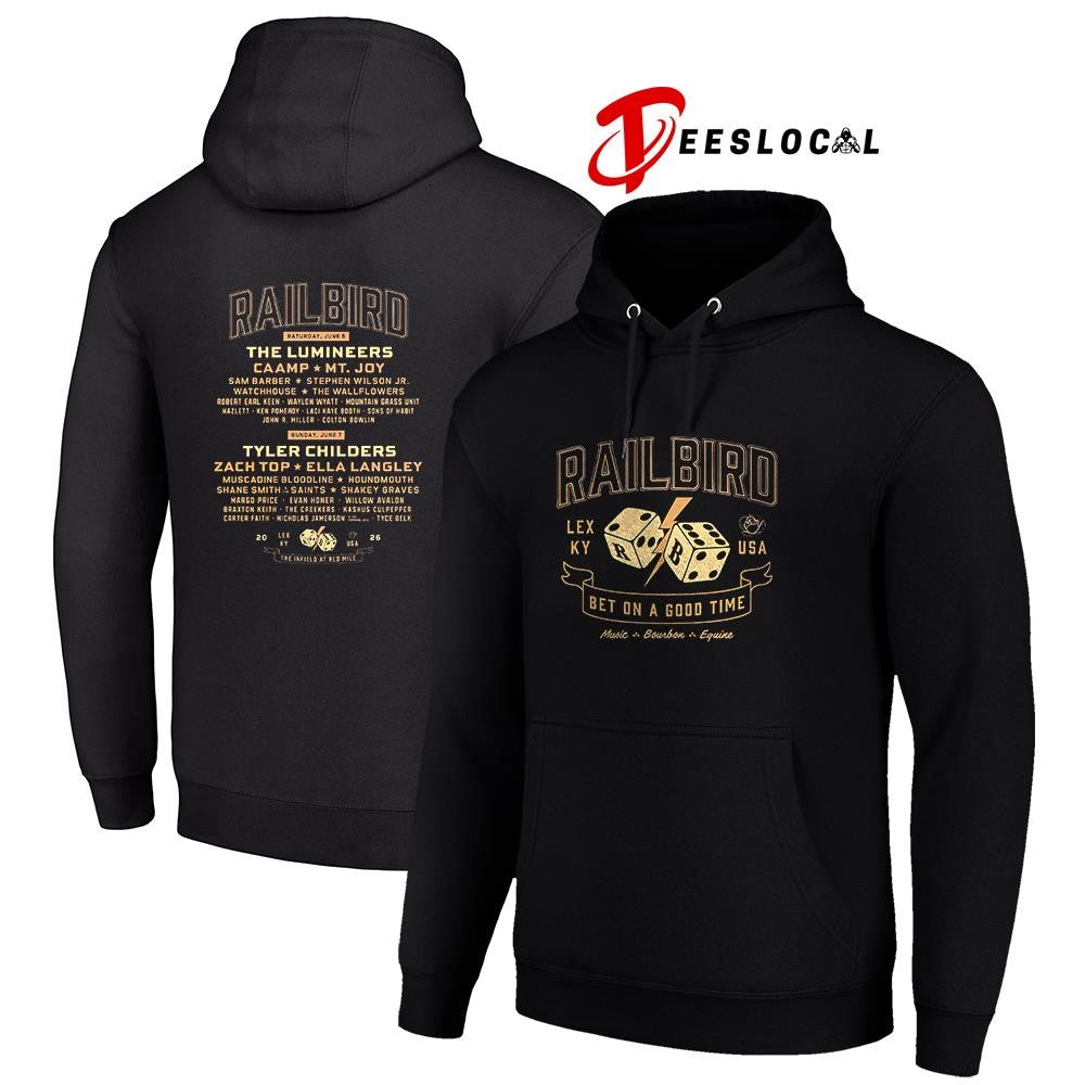 Railbird Music festival bet on a good time Lexington Kentucky dice lineup logo shirt
