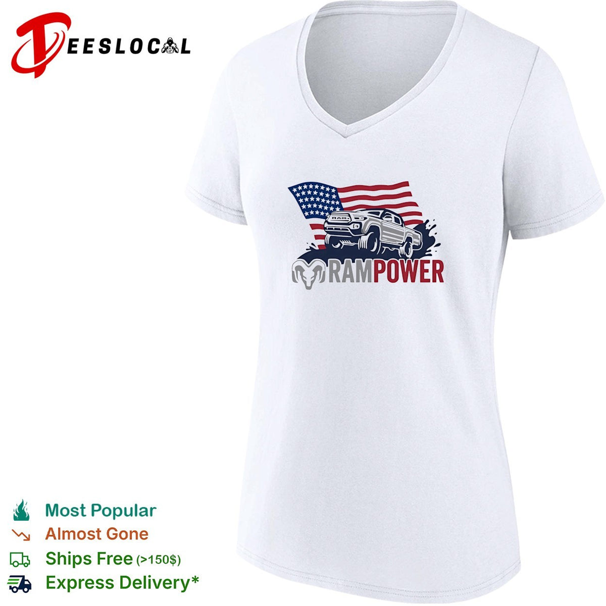 Ram Power Toyota Tacoma American flag shirt