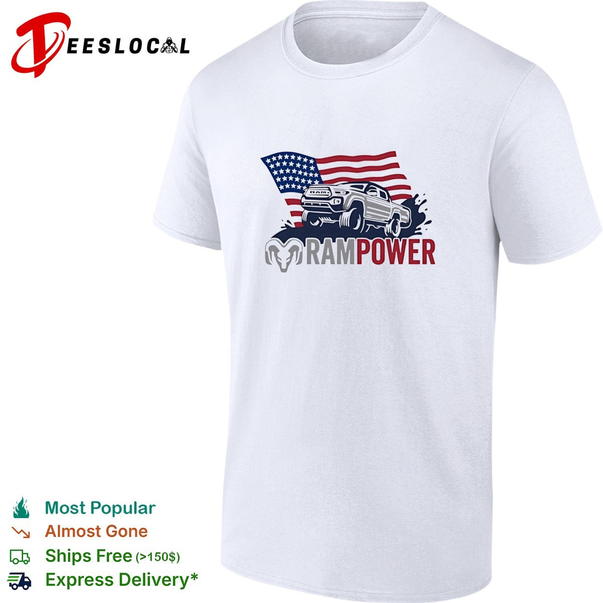 Ram Power Toyota Tacoma American flag shirt