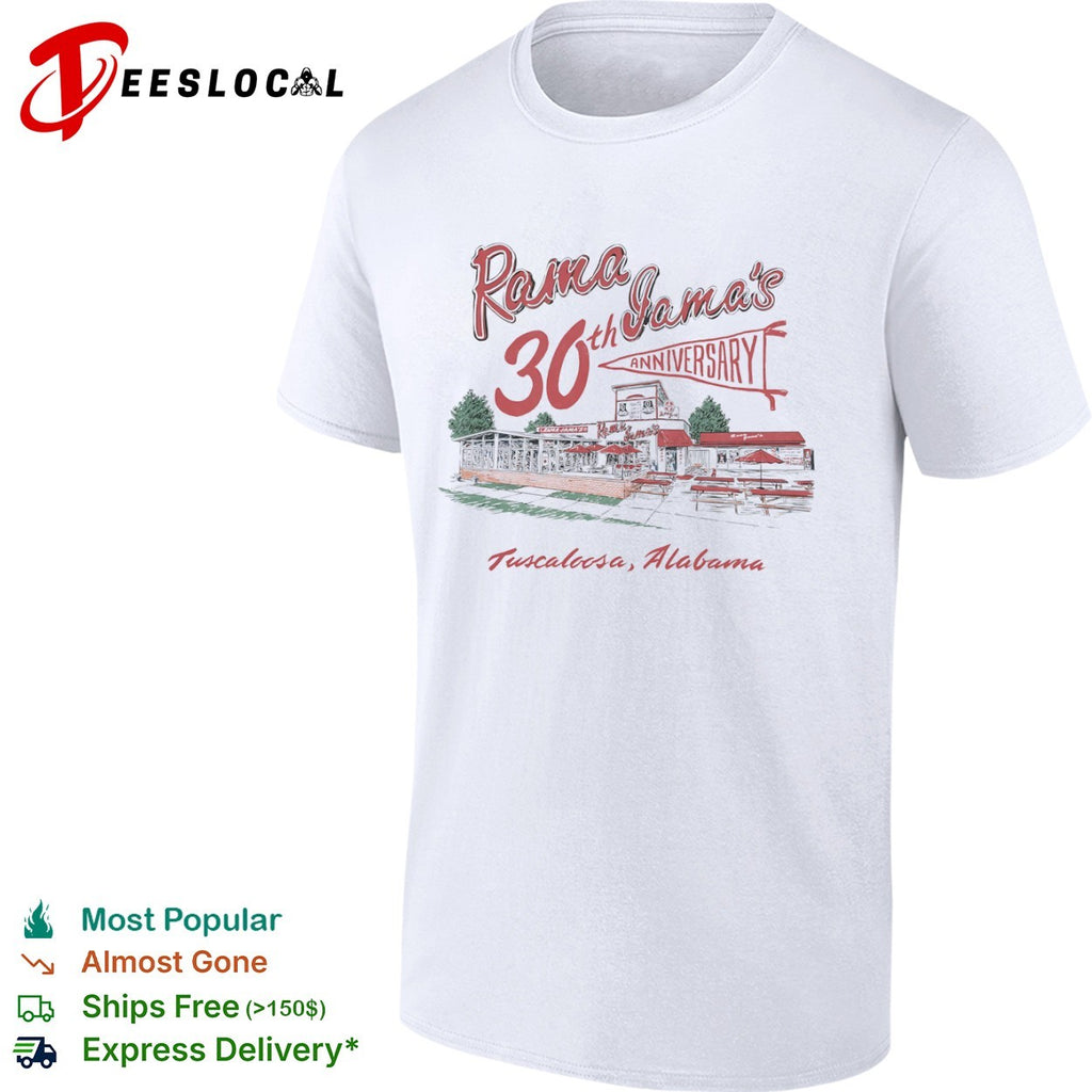 Rama Jama’s 30th Anniversary Tuscaloosa Alabama restaurant drawing shirt