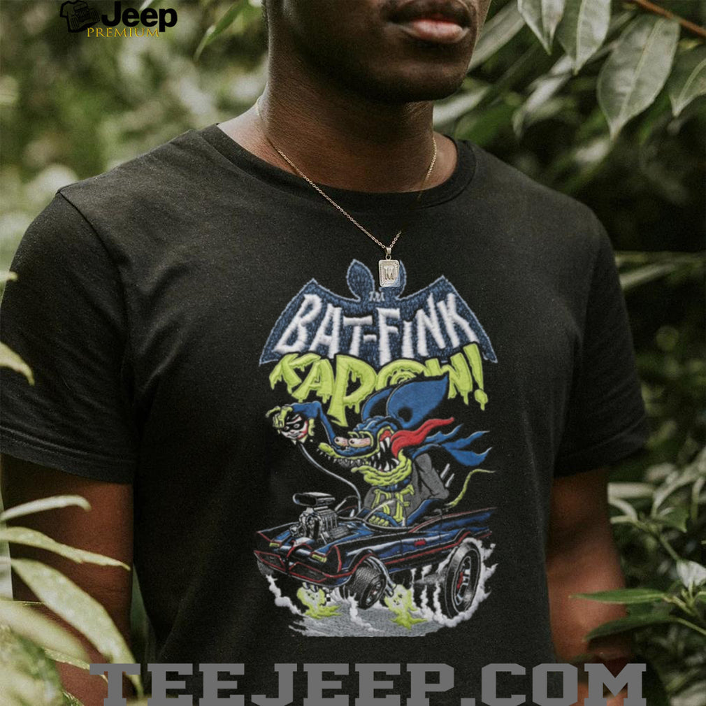 Rat Fink Style Bat Fink Kpow Custom Car Cartoon T Shirt