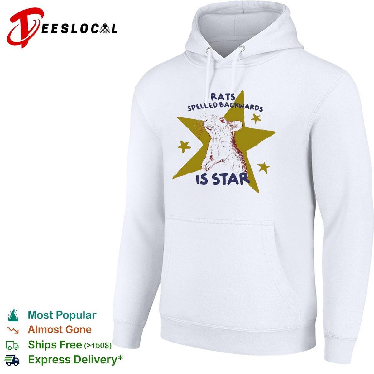 Rats spelled backwards is star rodent artistic minimalist shirt