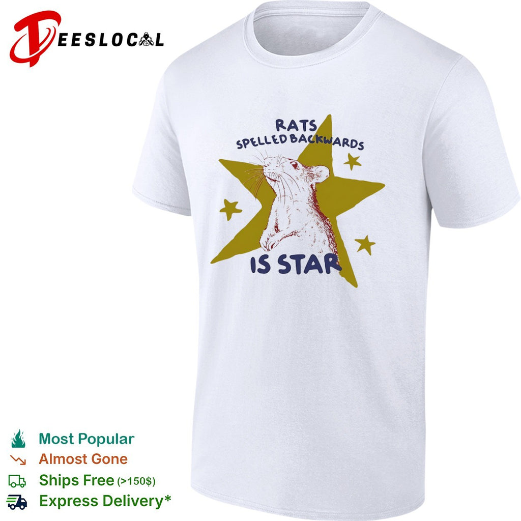 Rats spelled backwards is star rodent artistic minimalist shirt