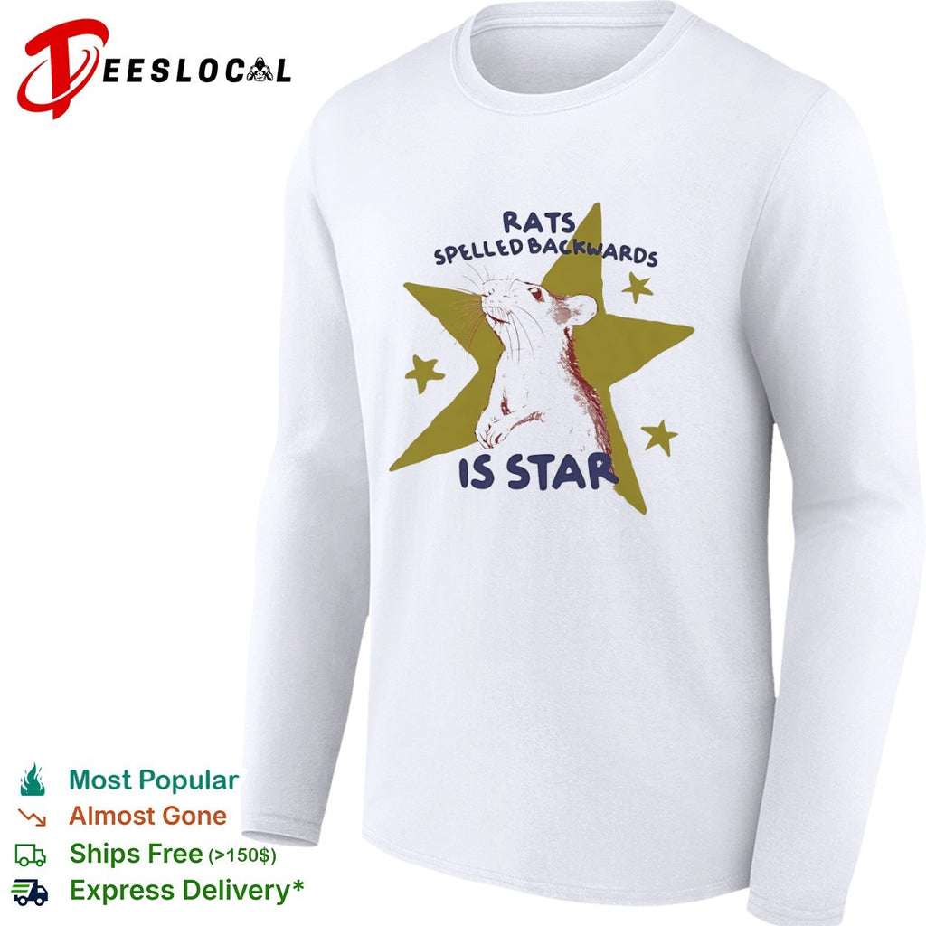 Rats spelled backwards is star rodent star funny wordplay pun nature art shirt