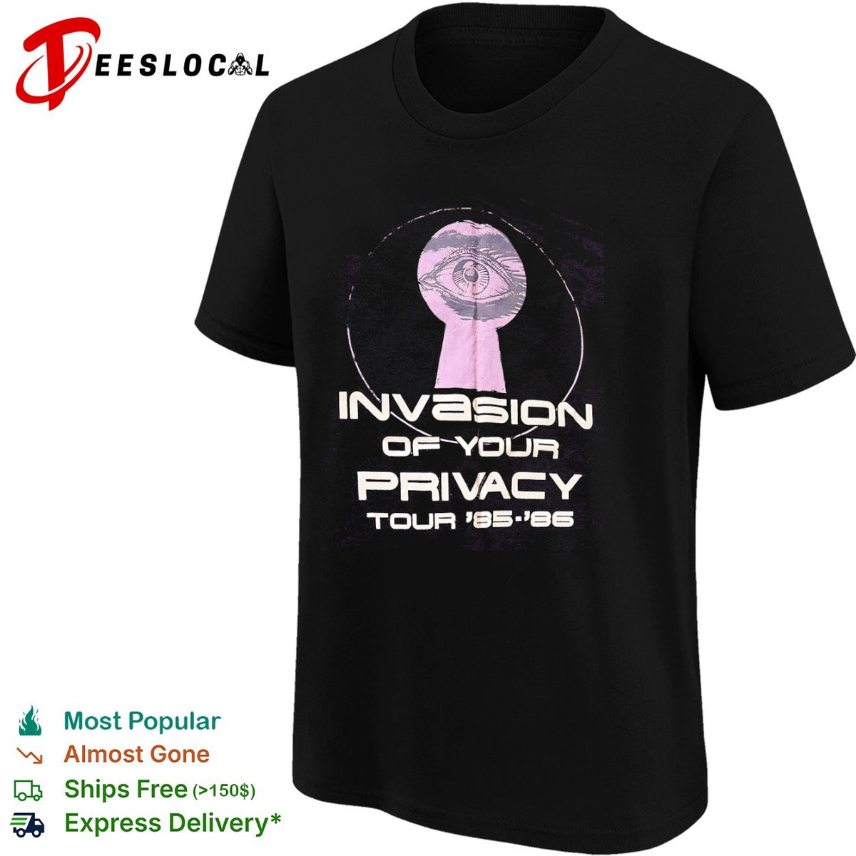 Ratt Invasion of Your Privacy Tour 85 86 eye keyhole shirt