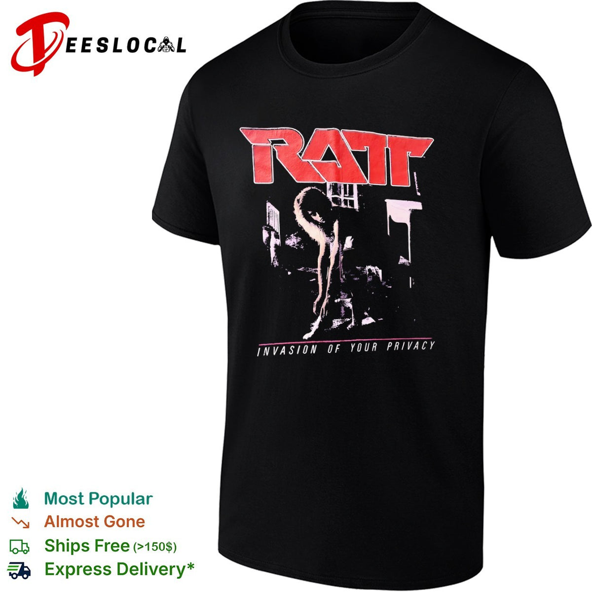 Ratt Invasion of Your Privacy band music album shirt