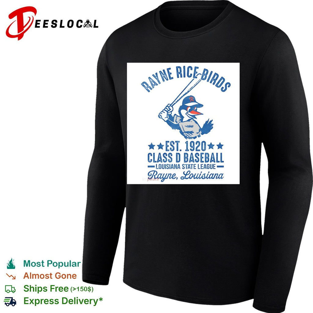 Rayne Rice-Birds est 1920 Class D Baseball Louisiana State League bird mascot vintage art shirt