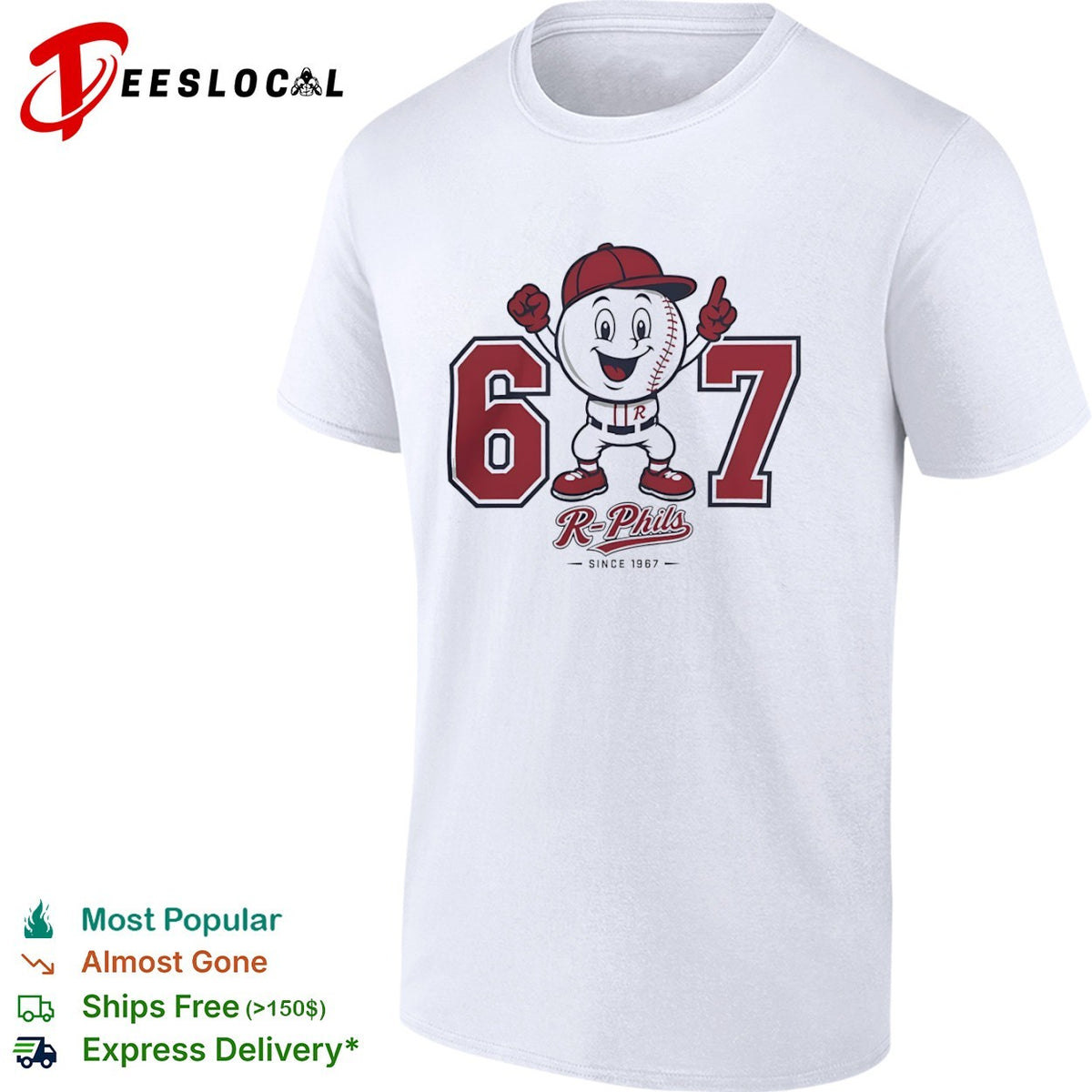 Reading Fightin Phils 67 since 1967 baseball mascot shirt
