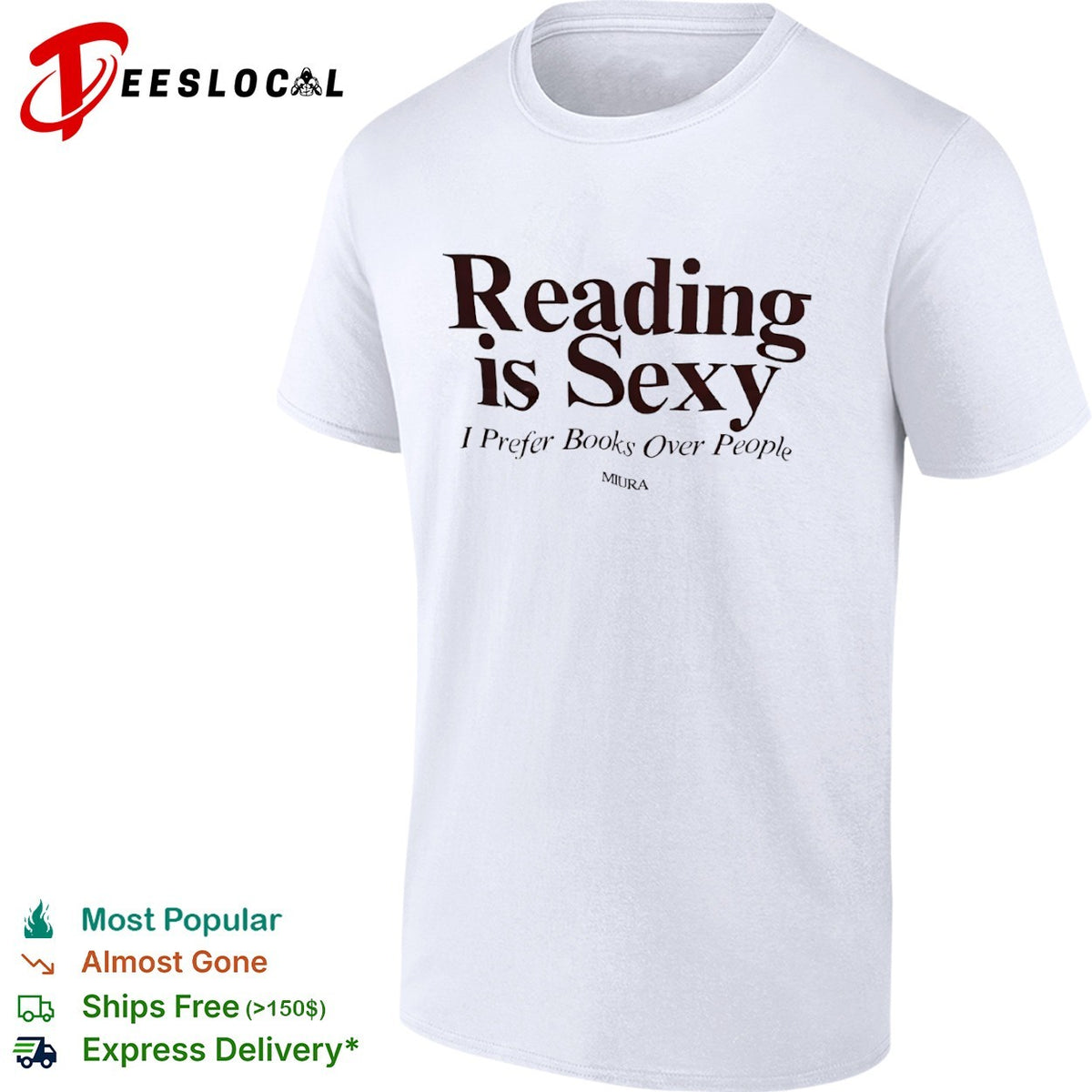 Reading is sexy I prefer books over people Miura shirt