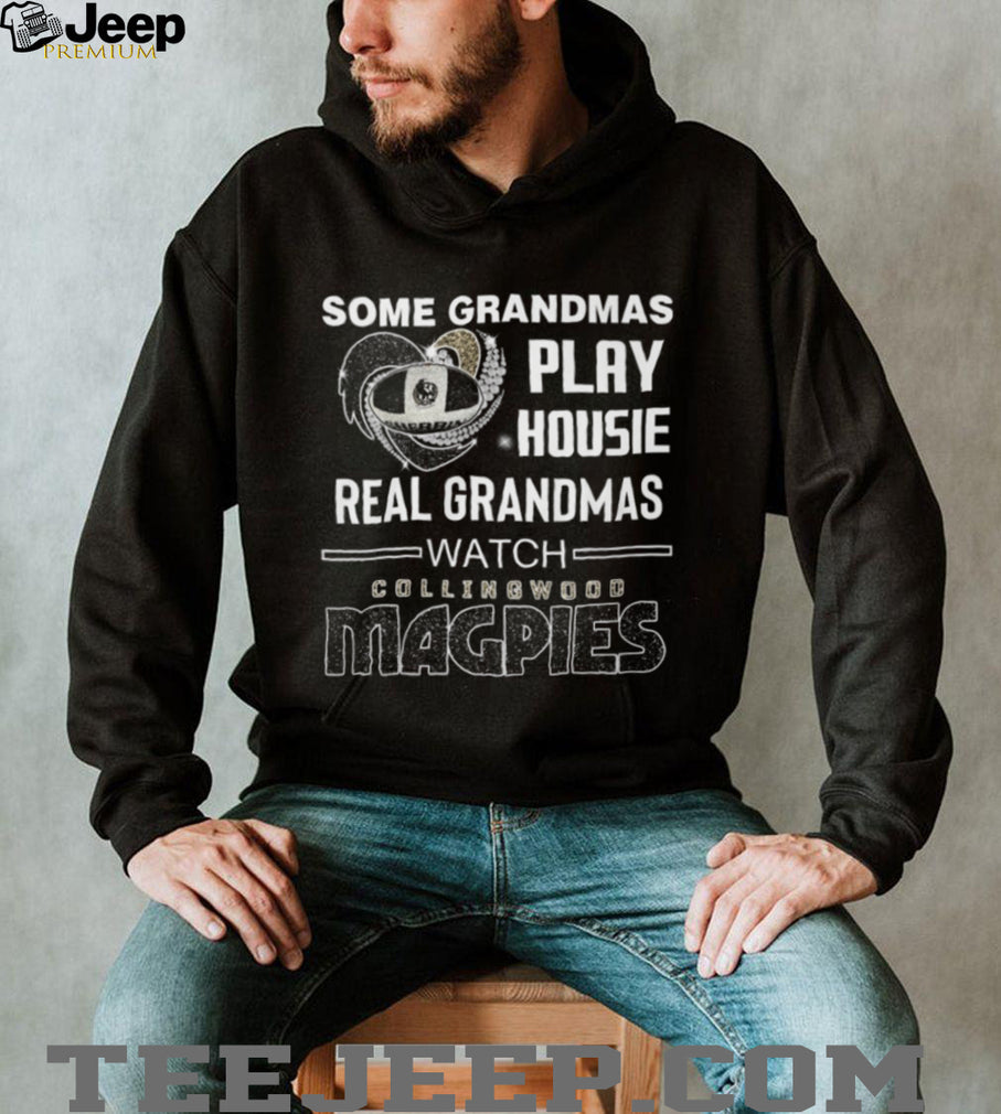 Real Grandmas Watch Collingwood Magpies Football Fan T Shirt