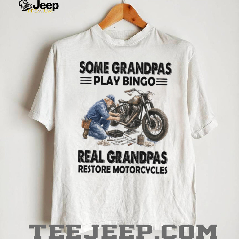 Real Grandpas Restore Motorcycles Biker Grandpa Gift Shirt