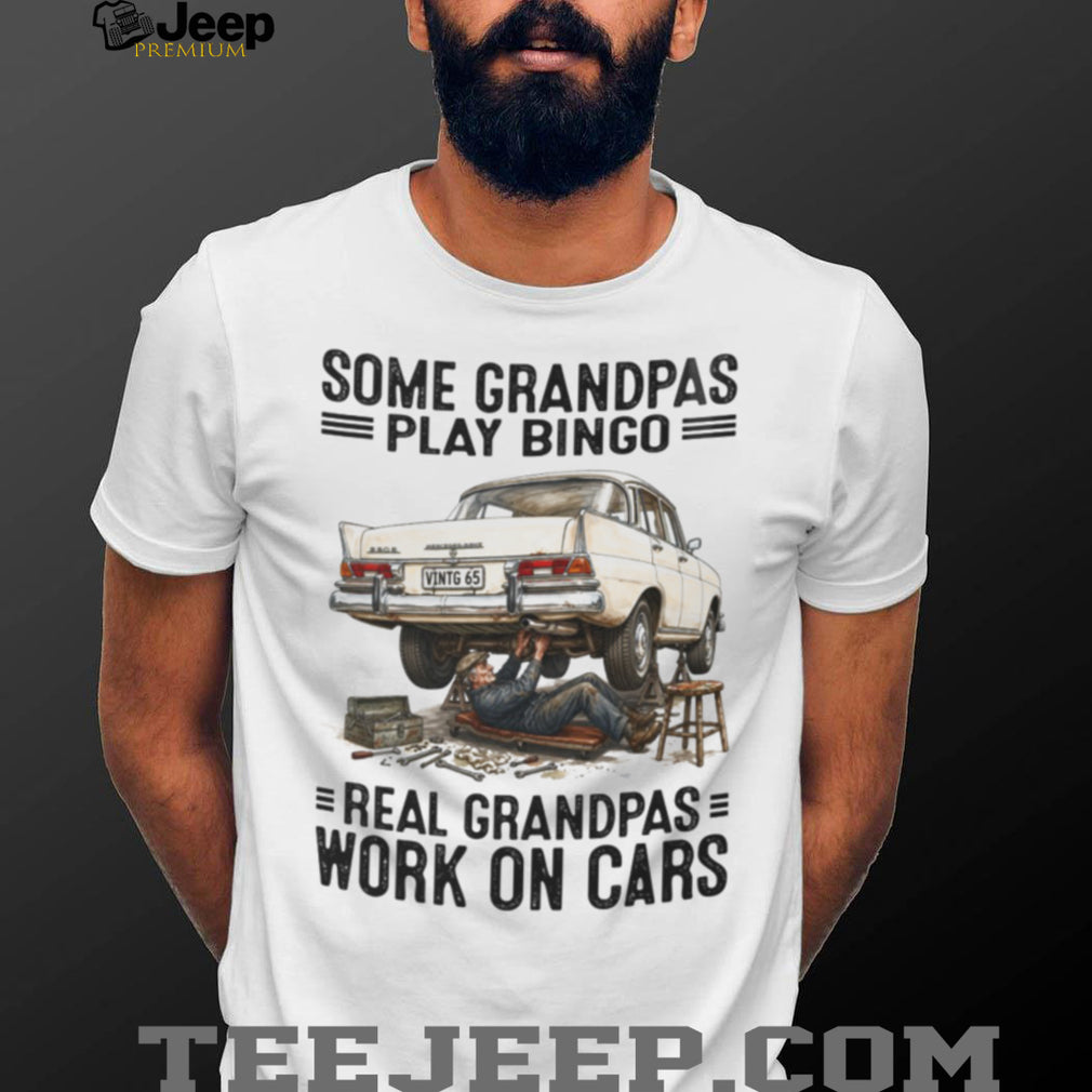 Real Grandpas Work On Classic Cars Vintage Mechanic Shirt
