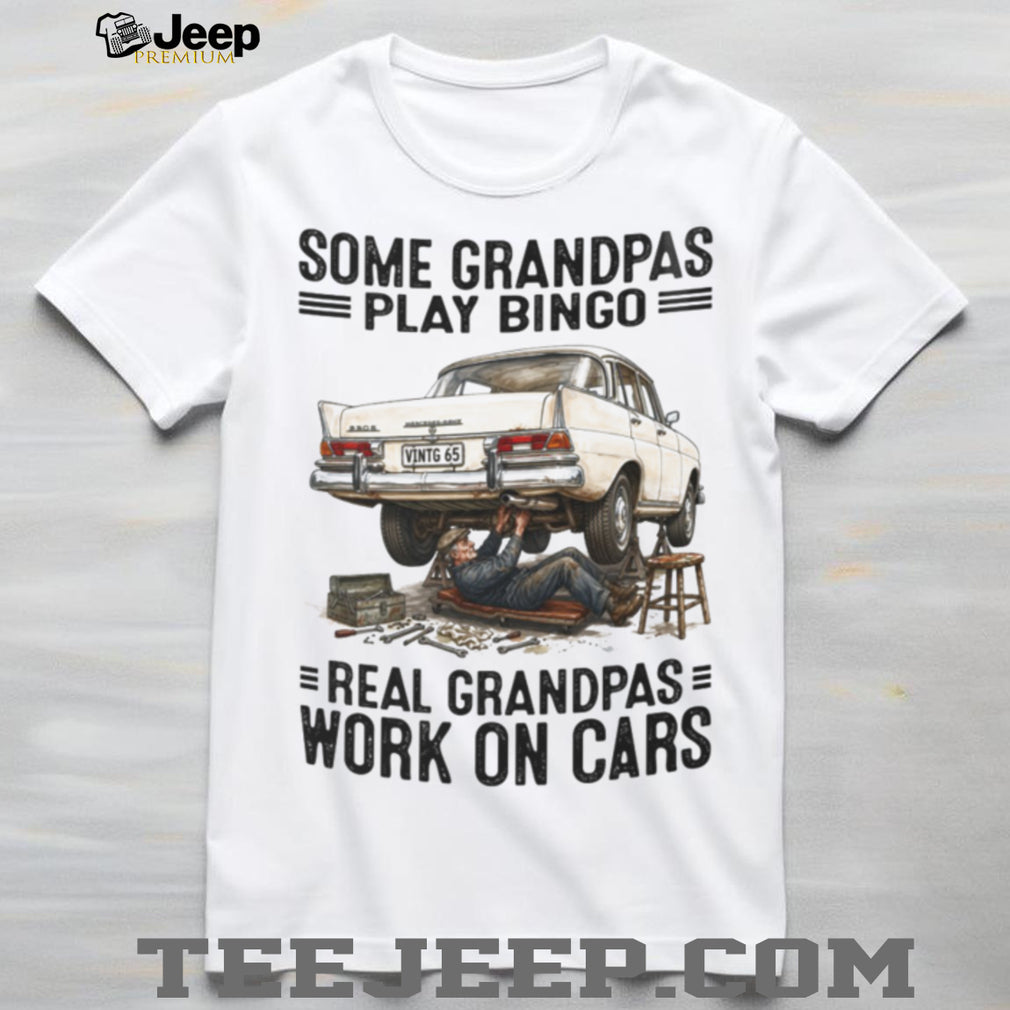 Real Grandpas Work On Classic Cars Vintage Mechanic Shirt