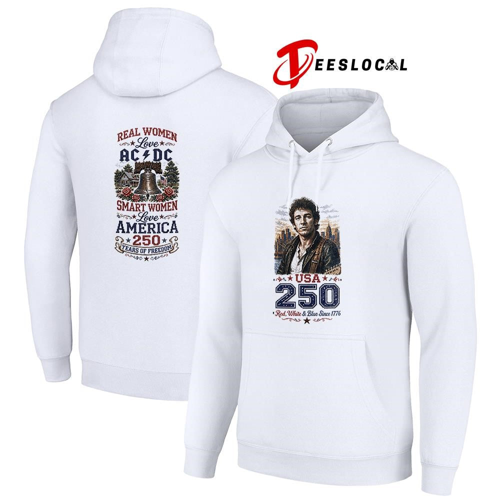 Real women love Bruce Springsteen smart women love America 250 years of freedom shirt