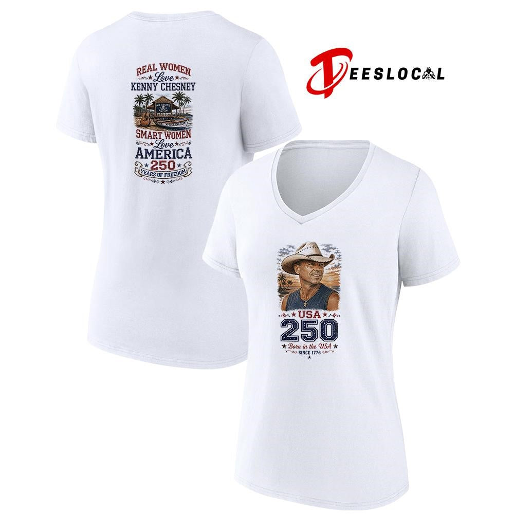 Real women love Kenny Chesney smart women love America 250 years of freedom shirt
