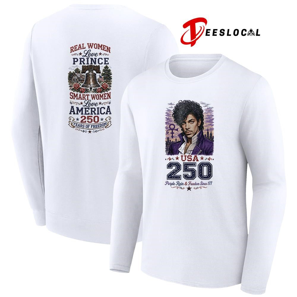 Real women love Prince smart women love America 250 years of freedom shirt
