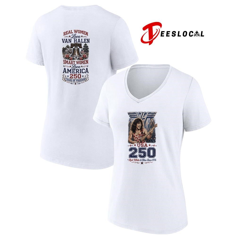 Real women love Van Halen smart women love America 250 years of freedom shirt