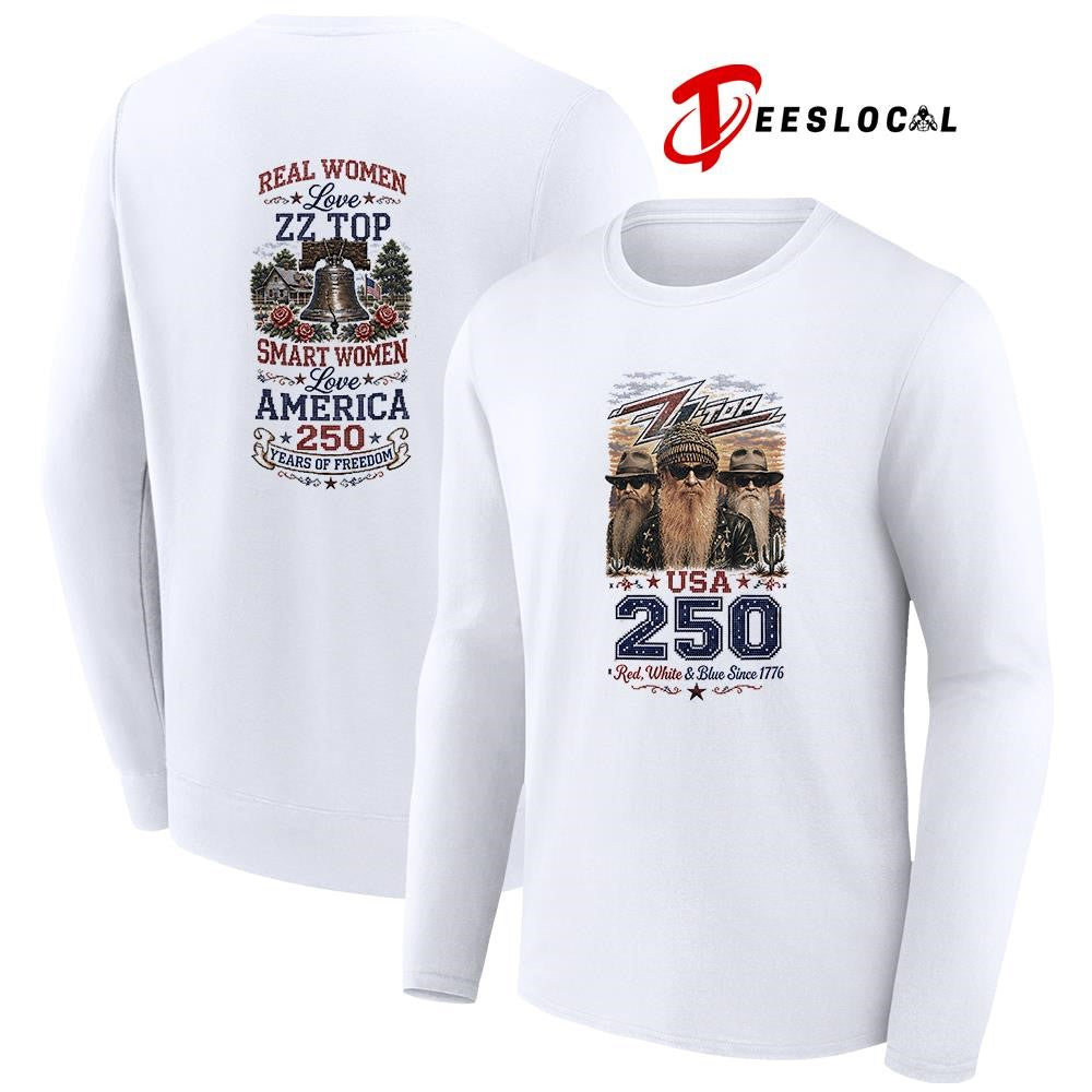 Real women love ZZ Top smart women love America 250 years of freedom shirt