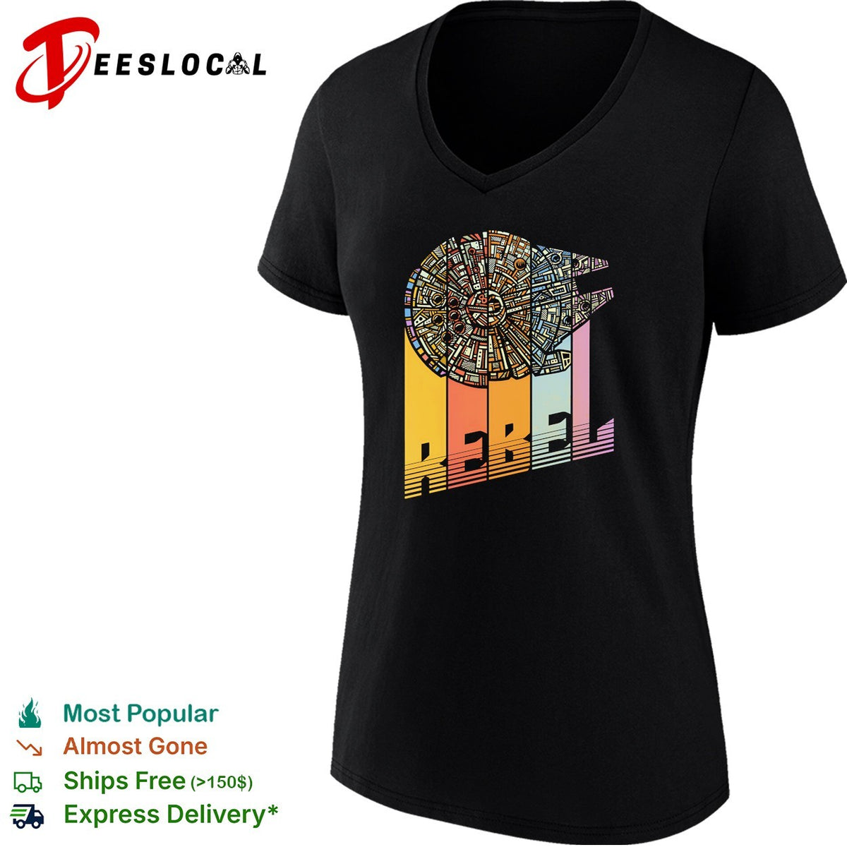 Rebel Colors the Millennium Falcon retro shirt