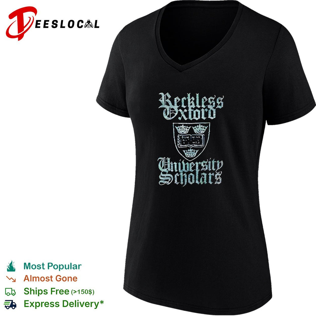 Reckless Oxford University Scholars Crest Logo Educational Academic Concept shirt