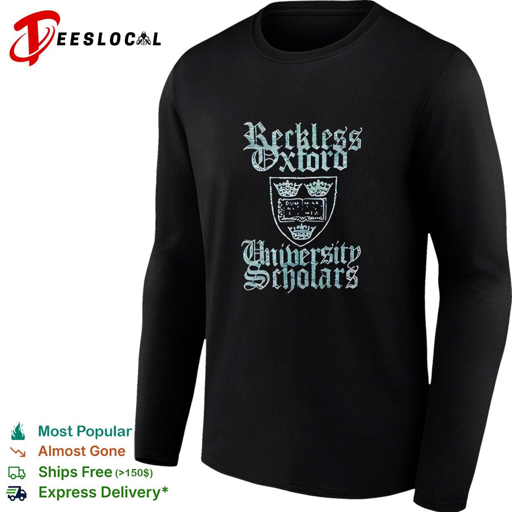 Reckless Oxford University Scholars Crest Logo Educational Academic Concept shirt