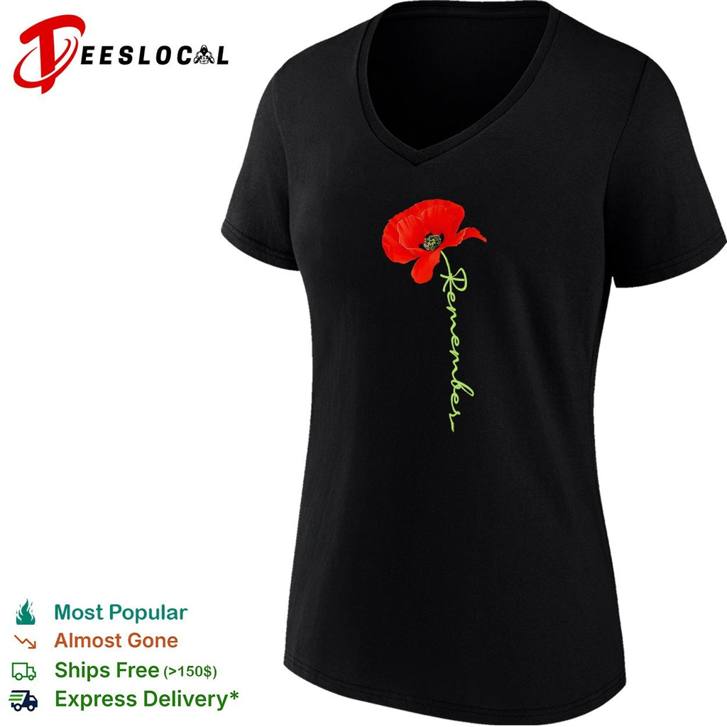 Red Poppy Flower Remembrance Day Commemoration shirt