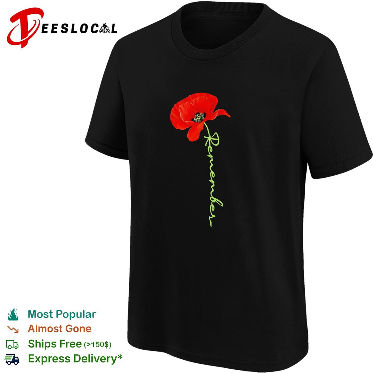 Red Poppy Flower Remembrance Day Commemoration shirt