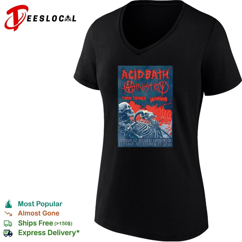 Red Rocks Amphitheater September dark metal concert skeleton poster shirt