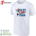 Red white and feral raccoon holding hotdog Merica cap lightning bolts patriotic shirt