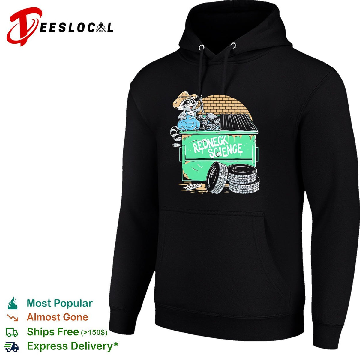 Redneck Science Raccoon Mechanic with Wrench Dumpster Diving Tire Auto Repair shirt